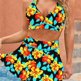 New Bikini Split Skirt Swimsuit Print